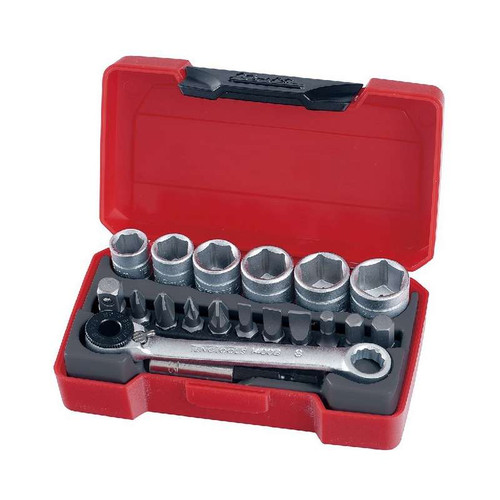Teng Tools 1/4 inch Drive 19 Pieces Socket Set