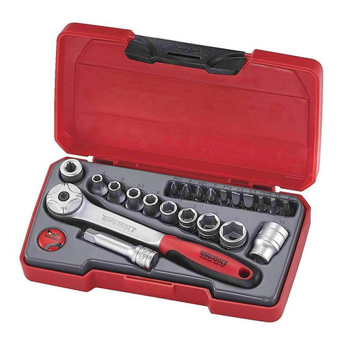 Teng Tools T1422 1/4in MM 22 Pieces Drive Socket Set