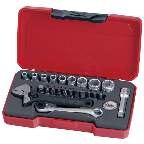 Teng Tools T1423 23 Piece 1/4"in MM Drive Socket Set
