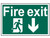 Scan Fire Exit Running Man Arrow Down - PVC 300 x 200mm