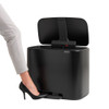 Bo Pedal Bin With 1 Inner Bucket, 36 Litre - Matt Black