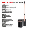 Tower Wet Dry Flat Mop and Bucket Black and Blush Gold