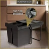 Austen & Co. 68L Built-In Hinged Cupboard Kitchen Bin - 3 Compartments