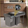 Austen & Co. 40L Pull Out Cupboard Kitchen Bin - 2 Compartments