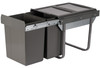 Austen & Co. 40L Built-In Hinged Cupboard Kitchen Bin - 2 Compartments