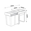 Austen & Co. 56L Built-In Hinged Cupboard Kitchen Bin - 2 Compartments