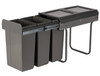 Austen & Co. 30L Built-In Hinged Cupboard Kitchen Bin - 3 Compartments