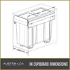 Austen & Co. 30L Built-In Hinged Cupboard Kitchen Bin - 3 Compartments