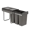 Austen & Co. 30L Built-In Hinged Cupboard Kitchen Bin - 3 Compartments