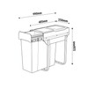 Austen & Co. 34L Built-In Hinged Cupboard Kitchen Bin - 1 Compartment
