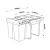 Austen & Co. 68L Built-In Hinged Cupboard Kitchen Bin - 4 Compartments