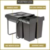 Austen & Co. 68L Built-In Hinged Cupboard Kitchen Bin - 4 Compartments