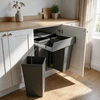Austen & Co. 68L Built-In Hinged Cupboard Kitchen Bin - 4 Compartments