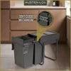 Austen & Co. 56L Pull Out Cupboard Kitchen Bin - 2 Compartments