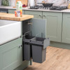 Caple Base Mounted 28L Slide Out Duo Bin