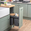 Caple Side Mounted 28L Pull Out Duo Bin