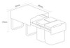 Caple Side Mounted 36L Trio Pull Out Bin