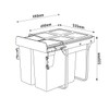 Austen & Co. 68L Built-In Pull Out Cupboard Kitchen Bin - 2 Compartments