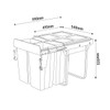 Austen & Co. 68L Built-In Pull Out Cupboard Kitchen Bin - 4 Compartments