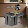 Austen & Co. 68L Built-In Pull Out Cupboard Kitchen Bin - 4 Compartments
