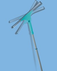 Leifheit Fensterwischer Powerslide 40 – Mit Teleskopstiel (bis 2 M), 40 Cm Wischbreite | Für Streifenfreie Fenster