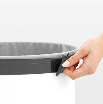 Brabantia 35 Litre White Laundry Bin with White Plastic Lid Laundry