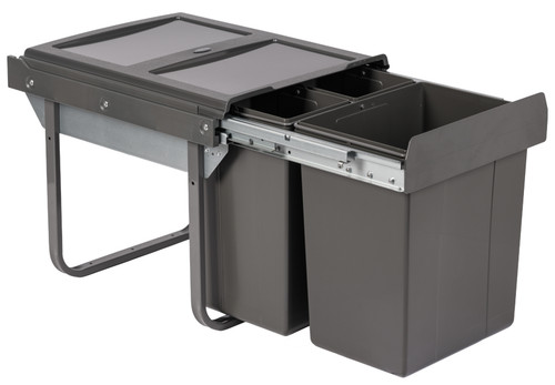 Austen & Co. 40L Built-In Hinged Cupboard Kitchen Bin - 3 Compartments