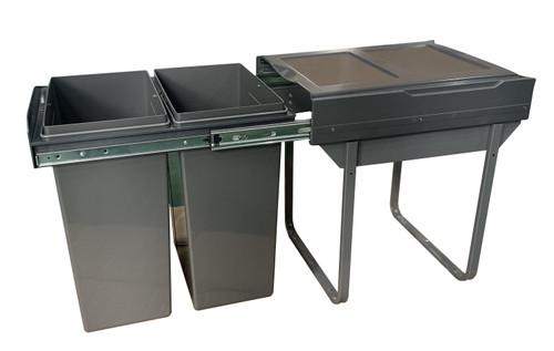 Austen & Co. 56L Built-In Hinged Cupboard Kitchen Bin - 2 Compartments