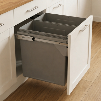Austen & Co. 90L Pull Out Cupboard Kitchen Bin - 2 Compartments