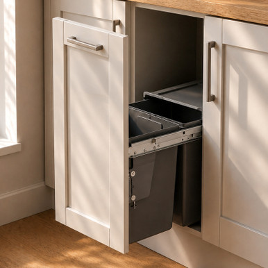 Austen & Co. 40L Built-In Pull Out Cupboard Kitchen Bin - 2 Compartments