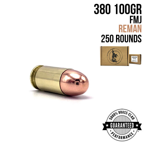 AngelFire 380 ACP 100gr FMJ remanufactured ammunition, 250-round quarter case