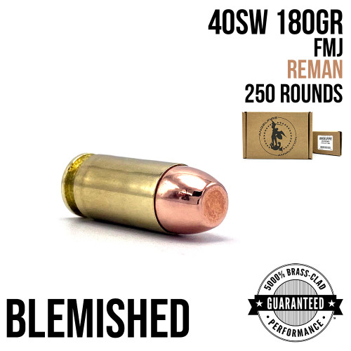 40SW - 180GR - FMJ - REMAN - QUARTER CASE - 250 - Blemished