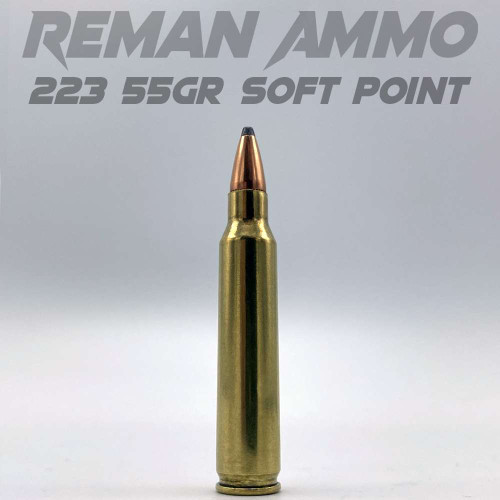A single round of AngelFire Ammo RA - 223 - 55gr - SP - 250rds with product details and an example of the packaging.