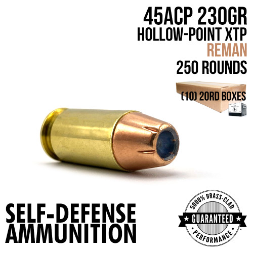 AngelFire 45 ACP 230gr XTP new brass ammunition, 250-round half case