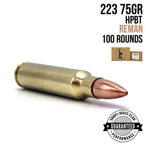 AngelFire .223 Remington 75gr hollow point remanufactured ammunition, 100-round mini case