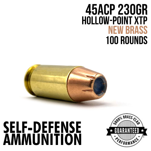 AngelFire 45 ACP 230gr XTP new brass ammunition, 100-round mini case