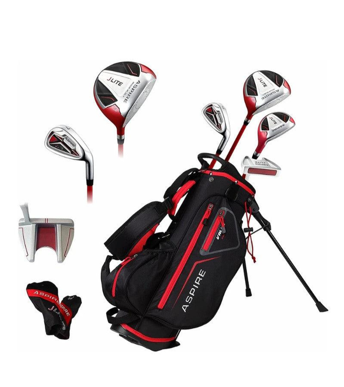 Aspire JLite 4 Club Kids Golf Set for Ages 3-5 Red | Free