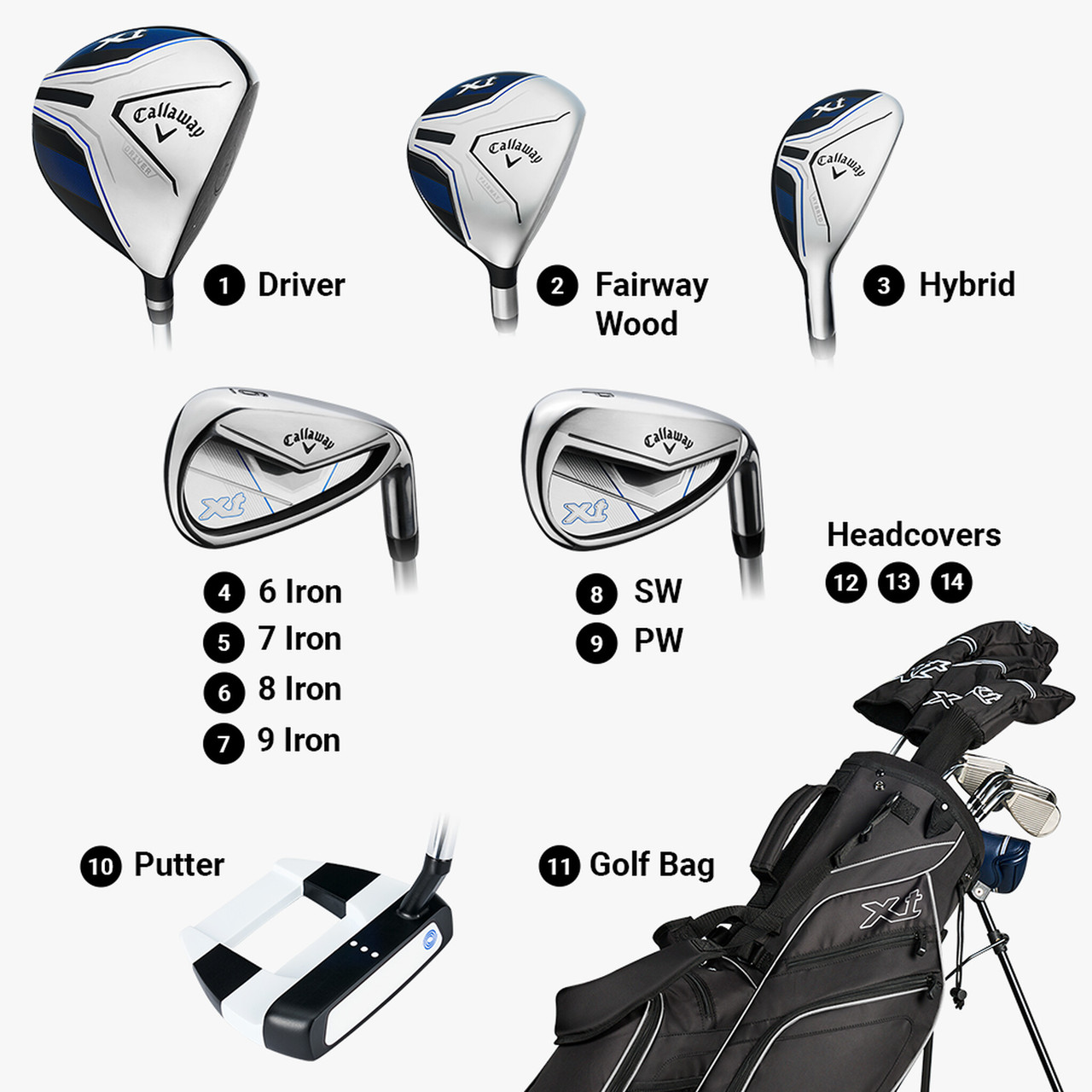 Callaway XT 10 Club Teen Golf Set (kids 58-69