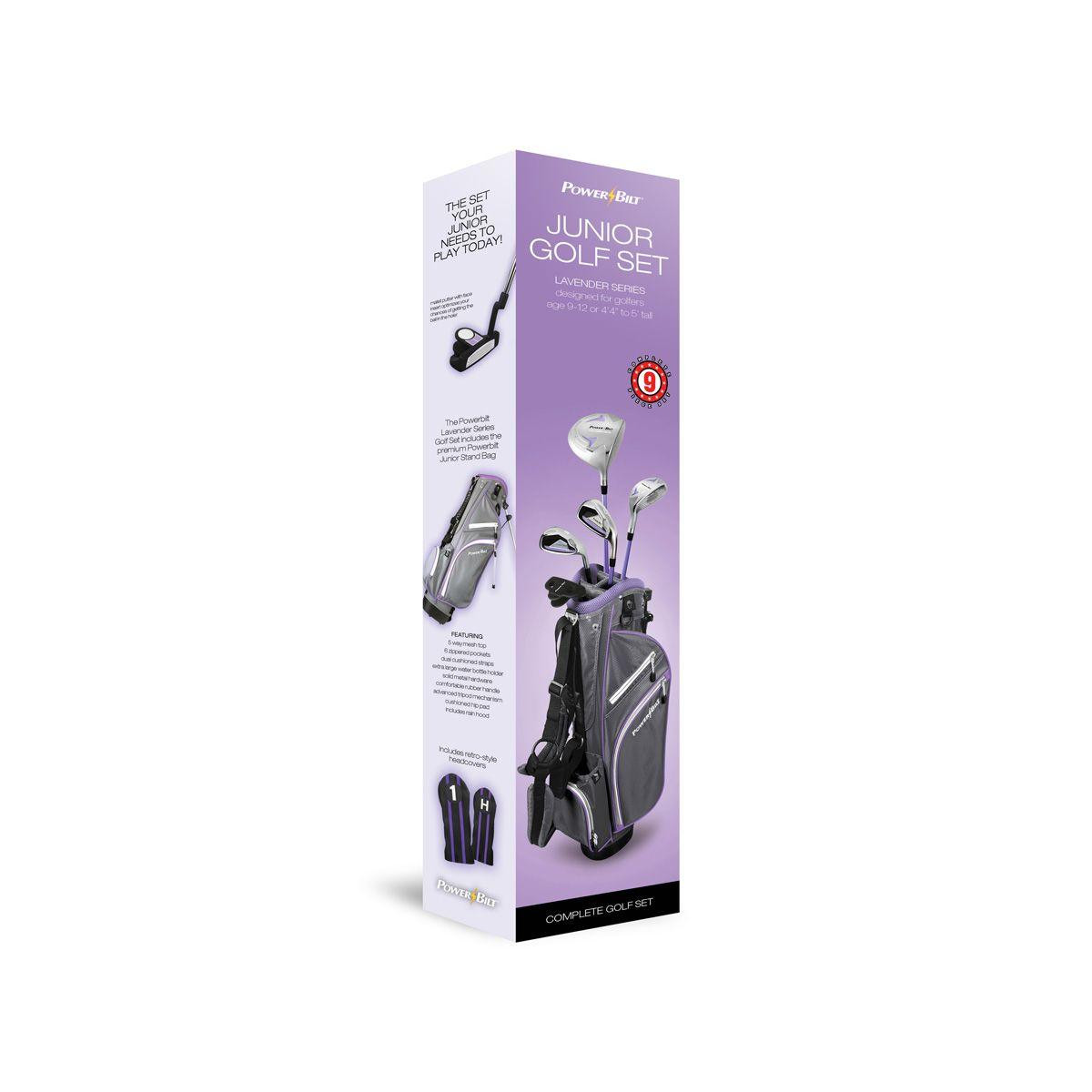 PowerBilt ジュニアクラブ5本セット【身長目安110〜130】 PowerBilt 5 Club Girls Golf Set for Ages 9-12 Lavender