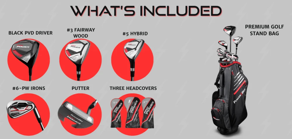 PowerBilt Pro Power Varsity Teen 9 Club Golf Set (kids 60-68