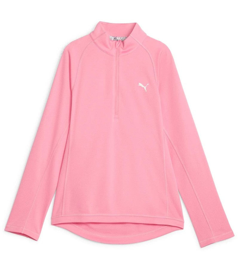 Puma Golf Quarter Zip Girls Strawberry Burst Pink