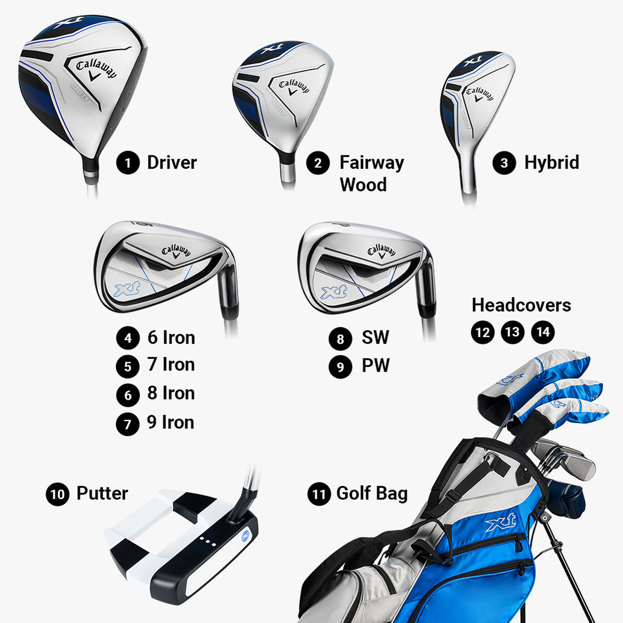Callaway XT 10 Club Teen Golf Set (kids 58-69