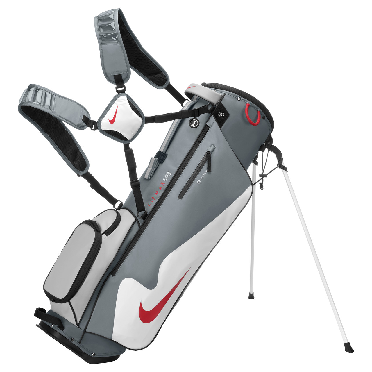 Nike ゴルフスタンドバッグ グレー/レッド Nike Air Max Lite Golf Stand Bag - Cool Grey/White/Fire Red