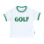Golf T-Shirt for Kids and Toddlers White with Green Accents Front