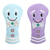 Happy Face PU Leather Headcovers - Light Blue or Purple