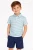 90 Degree by Reflex Little Boys Striped Performance Polo and Matching Short Set - Light Blue and Navy