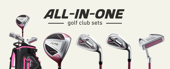 Aspire JLite 4 Club Girls Golf Set for Ages 3-5 (kids 36-44" tall) Pink