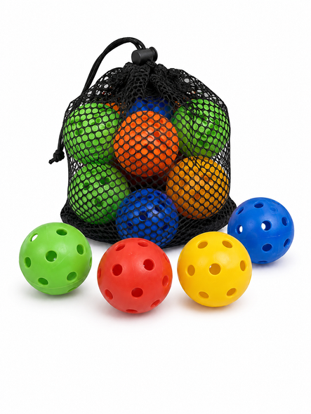 Wiffle Balls with Mesh Storage Bag - Primary Colors