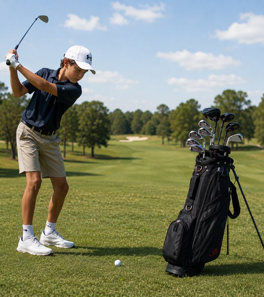 Tour X LZR 10 Club Teen Golf Set  with golfer