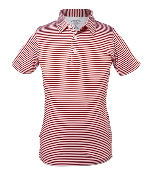 Garb Carson Striped Toddler Boys Golf Polo Red